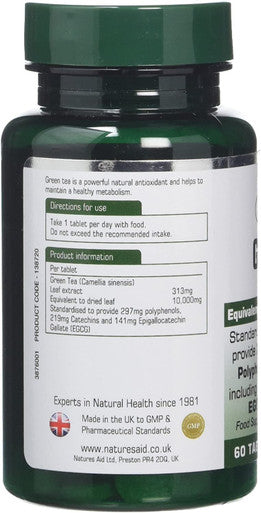 natures aid 10000 mg Green Tea Tablets Pack of 60 Tablets