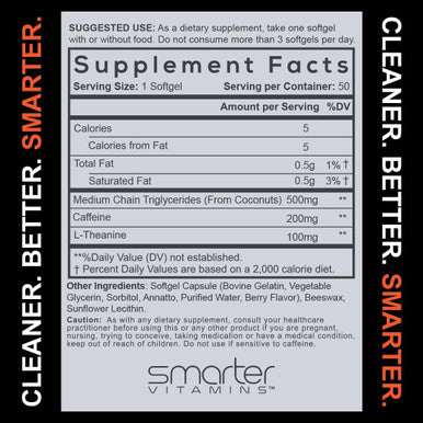 200Mg Caffeine Pills - Mct Oil From 100% Coconuts + 100Mg L-Theanine, Advanced Energy, Clean Focus And Perfect Clarity + All Natural Smooth Extended Release