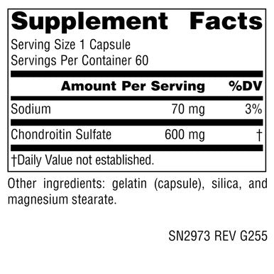 Source Naturals, Chondroitin Sulfate 600mg 60 Count