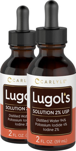 Lugols Iodine 2 Fl Oz Twin Pack 2% Liquid Drops By Carlyle