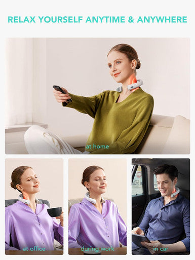 Skg Neck Massager With Heat, Electric Red Light Pulse Vibration Traction Neck Massager For Pain Relief Deep Tissue, 4D Portable Massager Gifts For Men And Women