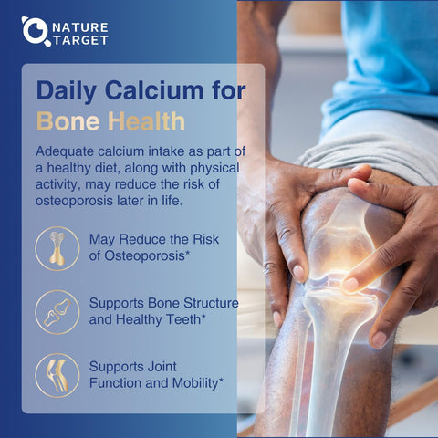 NATURE TARGET Calcium Citrate 1200mg 120 Capsules Healthy Bone and Immune Support High Absorption Cal Citrate for Women and Men Gentle on Digestion Gluten Free