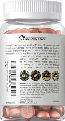 Carlyle Magnesium Citrate Gummies | 960mg | 60 Vegan Gummies | Vegan Non-GMO and Gluten Formula | Lemon Raspberry Flavor