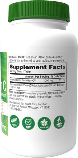 VitaminC 1000mg as PureWayC Superior Absorption Vegan NonGMO and Gluten Free Healthy Immune Function and Collagen Support by Health Thru Nutrition Pack of 60