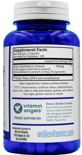 Vitex 900mg 200 Capsules Vitex Chasteberry Supplement for Women Helps to Support Womans Health, Fertility, Hormonal Balance for Women, Menopause Support, and PMS Symptoms