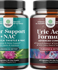Natures Craft Bundle of Liver Support Supplement with NAC for Liver Cleanse and Vegan Uric Acid Cleanse and Detox for Men and Women's Joints Kidneys and More