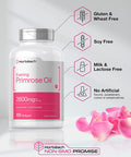 Evening Primrose Oil Capsules 2600mg | 150 Softgels | Hexane and Solvent Free Pills | Cold Pressed Supplement with GLA | Non-GMO, Gluten Free | by Horbaach