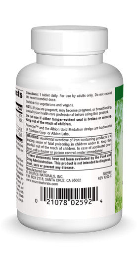 Source s Vegan True Iron Support, Gentle on the Stomach Dietary Supplement - 180 Tablets