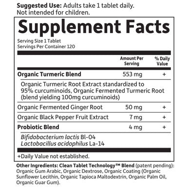Garden of Life Organics Extra Strength Turmeric Inflammatory Response 120 Tablets-100Mg Curcumin (95% Curcuminoids) Black Pepper Probiotics Organic Non-Gmo Vegan Gluten Free Herbal Supplement