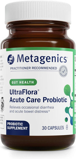 Metagenics UltraFlora Acute Care - for Acute Bowel Distress - Support Immune & Digestive Health - Bifidobacterium Lactobacillus & Boulardii Probiotic - Non-GMO & Vegetarian-Friendly - 30 Capsules