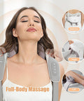 6D Kneading Neck Massager, Cordless Electric, Heat, Adjustable Strap, 2.2Lb, For Shoulder, Back, Deep Tissue, Relief Pain & Stress