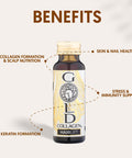GOLD COLLAGEN Hairlift - Biotin Hair Growth Marine Collagen Supplements for Women & Men with Vitamin C and B6 Hyaluronic Acid Zinc and Keratin Hair Treatment Skin and Nails 10 Bottles 50 ml Each
