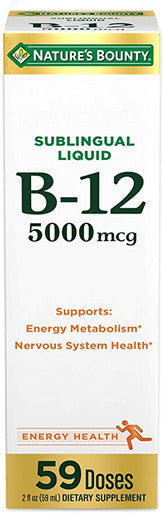 Nature's Bounty B-12 5000 mcg Sublingual Liquid Energy Health,2 Fl Oz