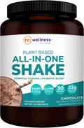 Chocolate Plant-Based All-In-One Shake - Reignite Wellness By Jj Virgin - Plant Protein Powder, Vitamins, Minerals, Greens & Aminos - 22G Of Chia, Chlorella & Pea Protein Shake (30 Servings, 3.11 Lbs)