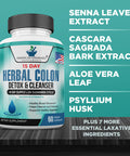 Colon Cleanse, Colon Detox, Colon Cleanse Pills, Colon Cleanser, Herbal Laxative, Detox Cleanser, Detox Supplements for Bloating, Constipation Relief, Digestive Health, Bowel Movement. 60 Vegan Caps