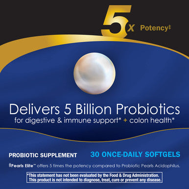 Nature's Way Probiotic Pearls Elite 5 Billion Active Probiotics, Shelf Stable, 30 Softgels