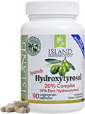 Island Nutrition , 20% Hydroxytyrosol Complex Olive Fruit Extract - Super Strength 100% Grown & Extracted In Spain. 90 Capsules, 100 Mg, From The Maker Of Real European Olive Leaf Extract