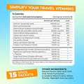 Travel Vitamin Tonic For Flight, Jet Lag, Hydration, Circulation, Digestion & Immune Support, Promotes Calmness, Electrolyte Powder, Travel Essentials, Passion Fruit Tangerine, 15 Sticks