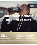 Optimum Nutrition On Gold Standard 100% Isolate Pure Whey Protein Naturally Occurring Bcaas And Glutamine Pre And Post Workout Strawberry Flavour 31 Servings 930 G