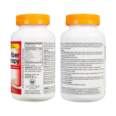 Rite Aid Fiber Therapy, Psyllium Husk Fiber Capsules, 0.52g - 320 Count | Constipation Relief | 100% Psyllium Husk Fiber | Helps Restore Regularity | Promotes Heart & Digestive Health