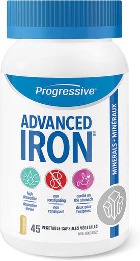 Progressive Advanced Iron | 15 Mg | High Absorbtion, Gentle on The Stomach | 45 Capsules 45 count