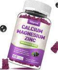 Calcium Magnesium Zinc Gummies - 1000Mg Calcium With Vitamin D3 & K2, Calcium Citrate Gummies For Bone, Muscle, Calm & Zzz Support -High Absorption Magnesium, Elderberry Flavored, 60 Count