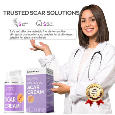 Advanced Scar Cream, 1.7 Oz(50Ml) Large Capacity, Silicone Scar Gel For After Surgical, C-Section, Stretch Marks, Keloids, Burns, Effective On Old & Scars,Lavender Scent