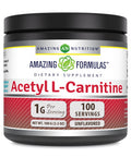 Amazing Formulas Acetyl L-Carnitine 100 Grams (3.5 Oz) Powder Supplement | 100 Servings | Non-Gmo | Gluten Free | Made In Usa