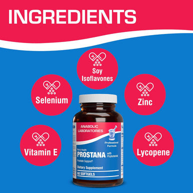 Anabolic Laboratories Mens Prostate Health Supplements - 60 Softgels With 1,200 Mg Pumpkin Seed Oil And 300 Mg Saw Palmetto Prostate Supplement - Prostana Health Support