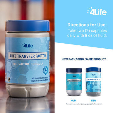 4Life Transfer Factor Tri-Factor Formula - Advanced Immune Support Supplement with Cow Colostrum & Chicken Egg Yolk - Boosts NK Cell Activity & Overall Immunity - 60 Veggie Capsules