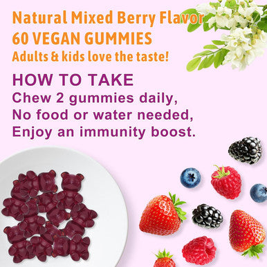 Quercetin Gummies, Quercetin With Vitamin C Zinc, Bromelain, Elderberry And Vitamin D, Immune Support Adults Kids, Women Men 120 Gummies Chewable