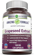 Amazing Nutrition Formulas Grapeseed Extract Supplement | 100 Mg Per Serving | 120 Veggie Capsules | Non-GMO | Gluten- | Made in USA