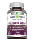 Amazing Nutrition Grapeseed Extract - 100Mg Grape Seed Capsules Rich In Resveratrol - Easier To Swallow 120 Capsules (Non Gmo,Gluten Free) Standardized To Contain Polyphenols - Supports Immune Health,