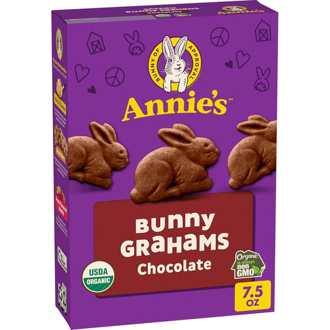 Annie's Organic Friends Bunny Grahams, Chocolate Chip, Chocolate, and Honey Baked Graham Snacks, 11.25 oz