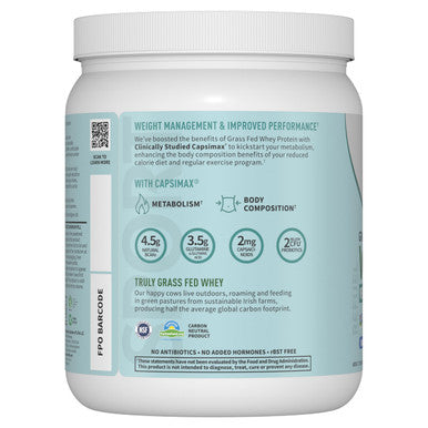 Garden of Life Sport Whey Plus Weight Management With Amino Energy - 20G Of Grass Fed Protein Isolate For Women And Men - Vanilla Powder - With Capsimax 2 Billion Cfu Probiotics About 15 Servings