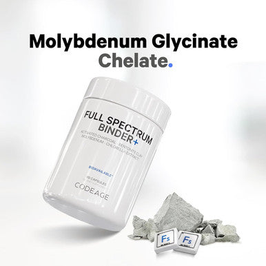Codeage Binder + Systemic Binder Supplement - Activated Charcoal Pills Bentonite Clay Mineral Powder Fulvic & Humic Acids Molybdenum Carbon Forms - 90 Capsules