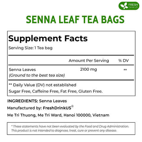 FreshDrinkUS, Premium 50 Mulberry Leaf Tea Bags, 100% Natural & Pure from Mulberry Leaves. Herbal Tea. Made with Natural Material Tea Bags. No Sugar, No Caffeine, No Gluten, Vegan.