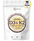 Micro Ingredients Vitamin D3 10,000 IU + K2 MK-7 200 mcg 300 Softgels