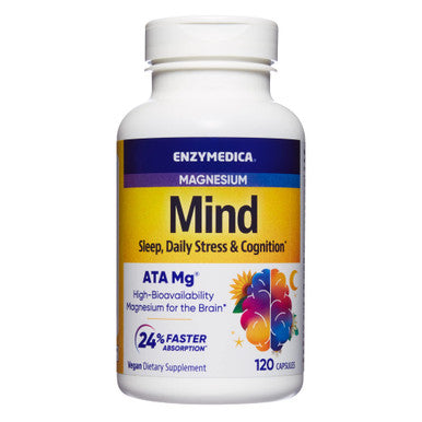 Enzymedica, Magnesium Mind With Ata Mg, Support Sleep And Healthy Cognition, 120 Capsules