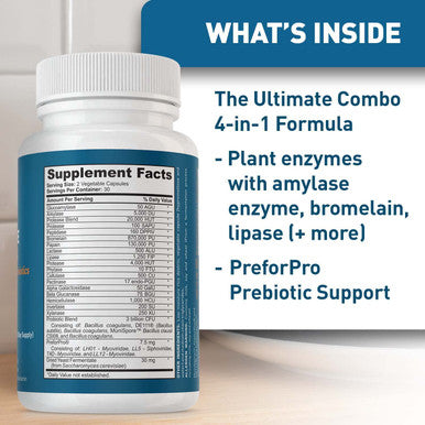 Dr. Tobias Digestive Enzymes with Probiotics and Prebiotics Plus Postbiotics Bromelain Amylase Lipase For Better Digestion Immune Function Plantbased Formula 60 Capsules 30 Servings 2 Daily