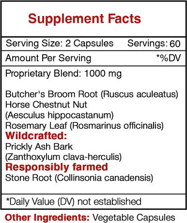 Secrets of the Tribe - Vein Secret, Vein Tonnig Formula, Herbal Supplement Blend (2x120 Capsules)
