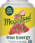 Megafood Iron Energy Gummies - Vegan & Gluten-Iron Supplement For Women, Men, Teens & Kids With Vitamin B12 & B6, From The Makers Of Blood Builder Iron Supplement, Strawberry Flavor - 60 Gummies