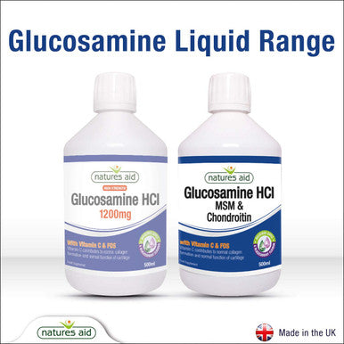 Natures Aid Glucosamine MSM and Chondroitin Liquid with Vitamin C Apple and Blackcurrant Flavour 500 ml