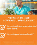 DoctorS Best Vitamin D3 And K2 Supplement For Men and Women Vitamin D3 5000 Iu + K2 As Mk7 Bone Health Support Gluten Non Gmo Vegetarian Capsules 60 Veg Caps