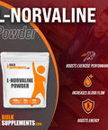 Bulksupplements.Com L-Norvaline Powder - Amino Acids Supplement For Energy, Nitric Oxide Supplement - Gluten Free - 400Mg Per Serving, 125 Servings (50 Grams - 1.8 Oz)