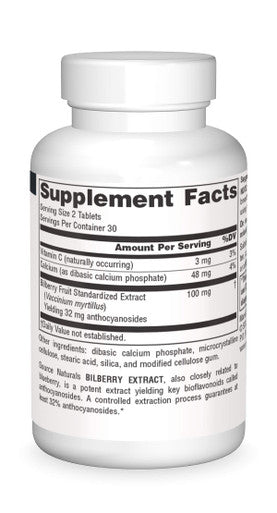 Source s Bilberry Extract 50 mg Standardized Botanical Antioxidant - 60 Tablets
