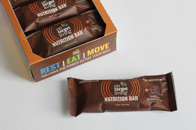On Target Living Chocolate Almond Butter Nutrition Bar - Healthy Snack with Almonds, Dates, Honey, Dark Chocolate, and Superfoods - 12-Pack