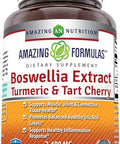 Amazing Nutrition Formulas Boswellia Extract Turmeric and Tart Cherry 2400mg Veggie Capsules | Non-GMO | Gluten | Made in USA | Ideal for Vegetarians (120)