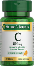 Nature's Bounty Vitamin C Tablets Vitamin Supplement Supports a Healthy Immune System 500mg 100 Count