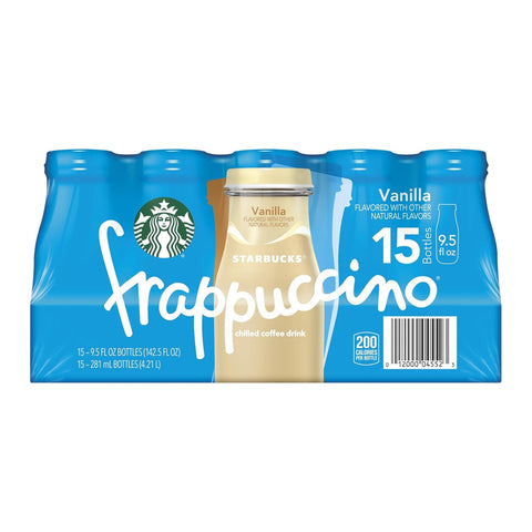 Starbucks Frappuccino, Vanilla Iced Coffee Drink, 9.5oz Bottles (4 Pack)